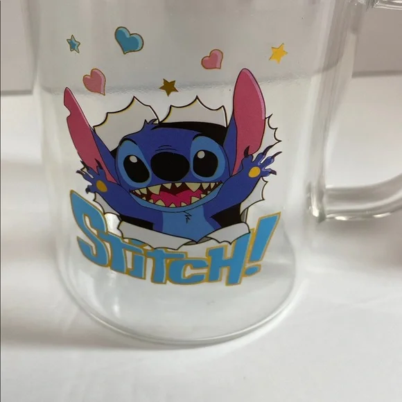 Stitch! Clear Acrylic Travel Mug with Straw - Blue/Pink - Picture 4 of 4
